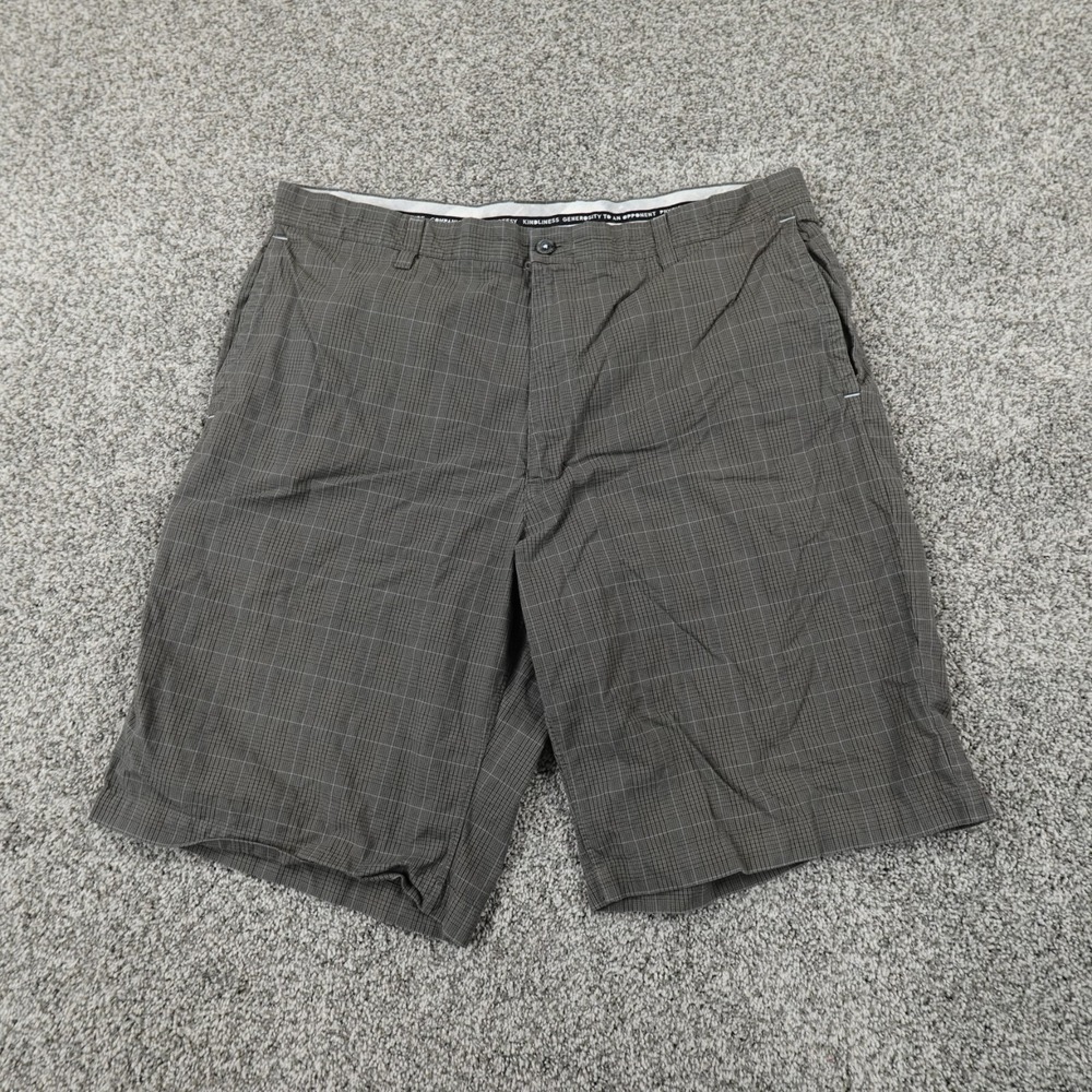 Ashworth Shorts Mens 38 Gray Chino Bermuda Golf Casual Preppy Cotton Mid Rise